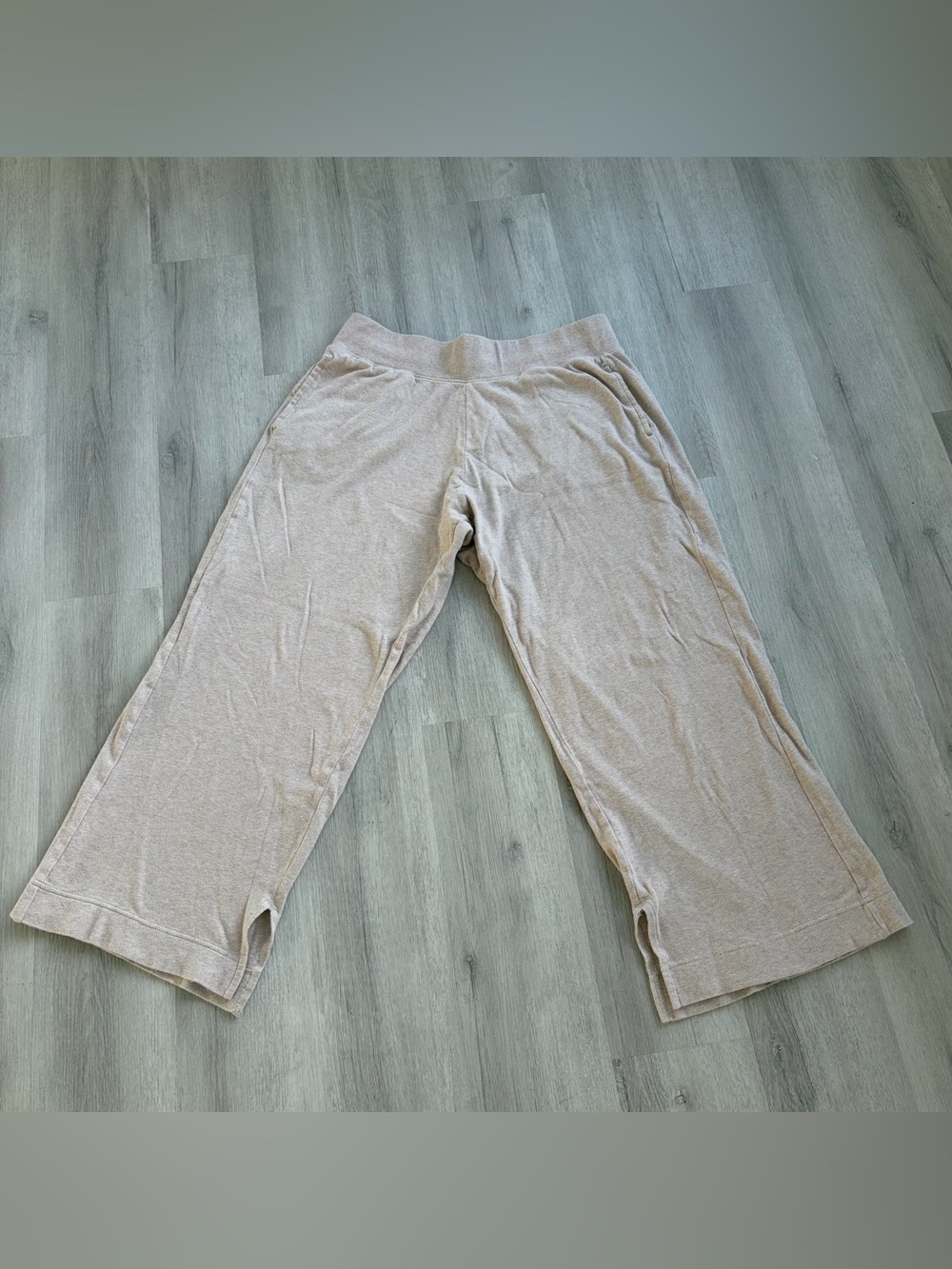 Pact Wide Leg Cropped Pants Beige XL 100 organic cotton